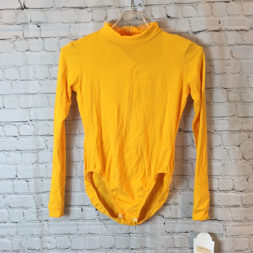 NWT JB Bloomers Yellow Gold Long Sleeve Bodysuit XL